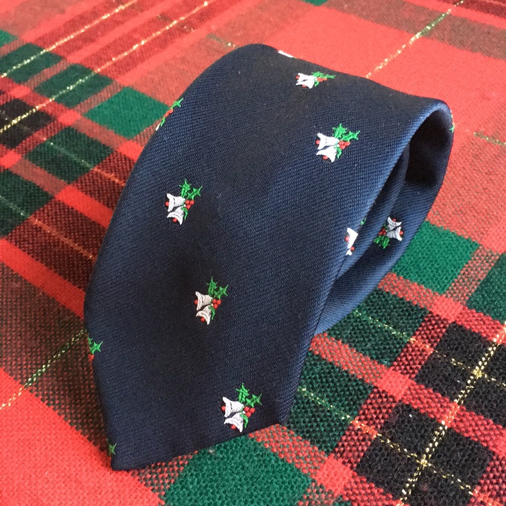 Vintage Christmas tie - Navy